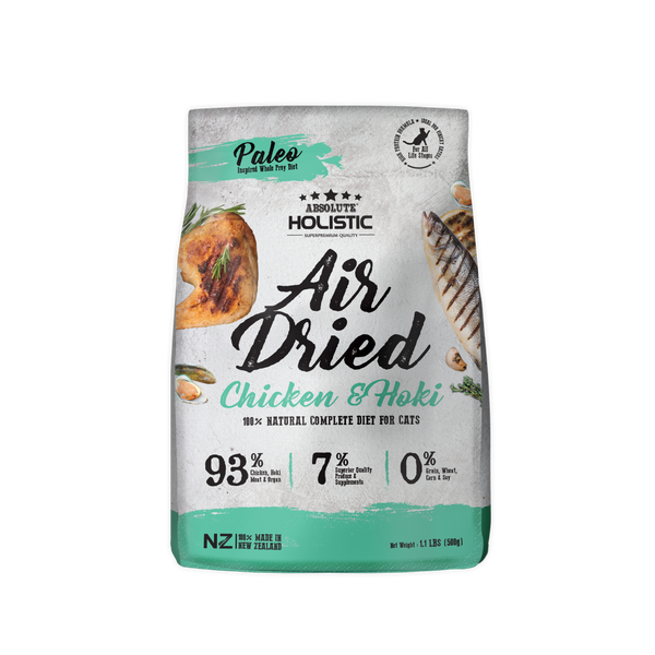 Absolute Holistic Air Dried Cat Food Chicken & Hoki 500g