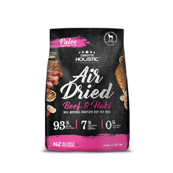 Absolute Holistic Air Dried Dog Food Beef & Hoki 1kg