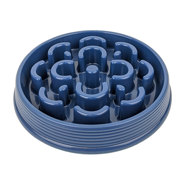 Barkley & Bella Slow Chow Feeder Dog Bowl Blue Medium