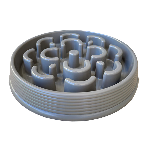 Barkley & Bella Slow Chow Feeder Dog Bowl Grey Medium