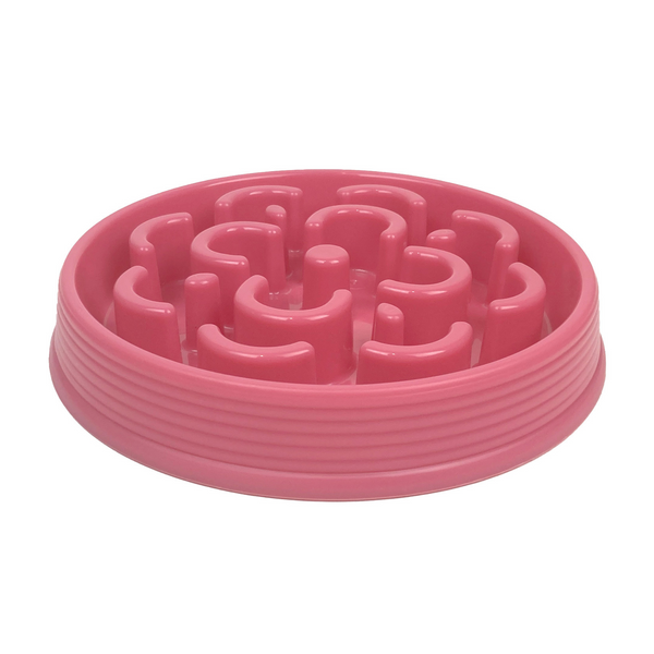 Barkley & Bella Slow Chow Feeder Dog Bowl Pink Medium