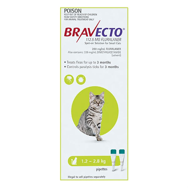 Bravecto Spot On Small Cats 1.2-2.8 kg 2 Pack