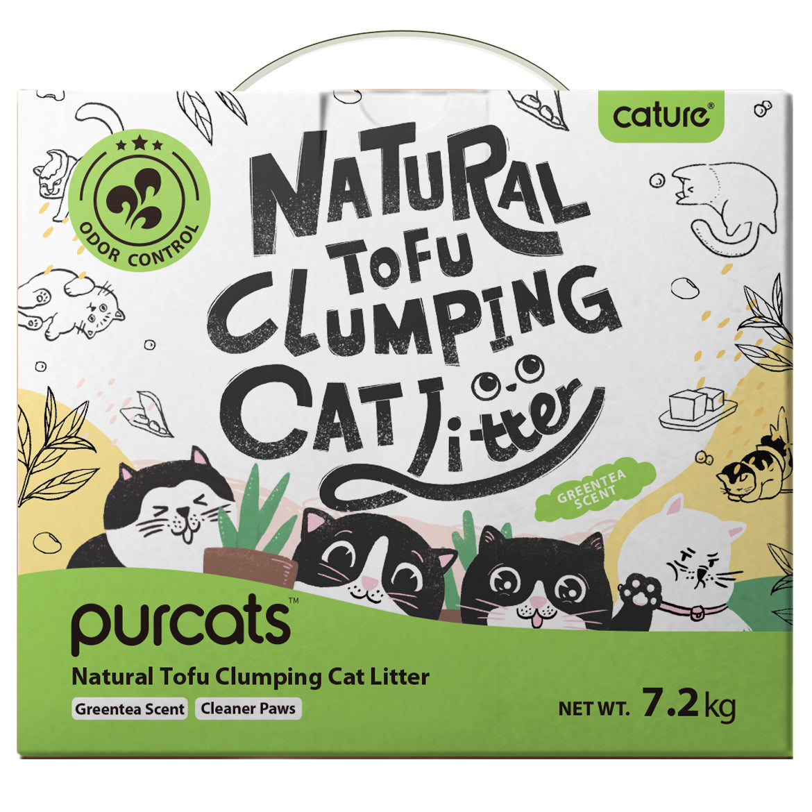 Cature Natural Tofu Clumping Green Tea Cat Litter