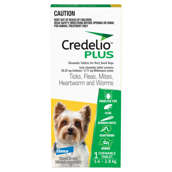 Credelio Plus Extra Small Dog Chews 1.4-2.8kg (Yellow) 1 Pack