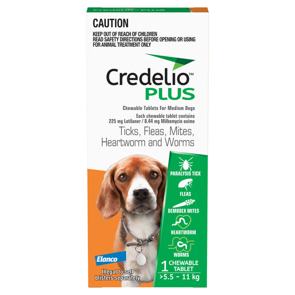Credelio Plus Medium Dog Chews 5.5-11kg (Orange)