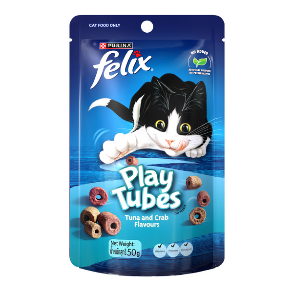 Felix Play Tubes Tuna & Crab Cat Treats 50g x 8