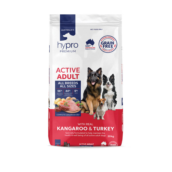 Hypro Premium Grain Free Active Kangaroo & Turkey Dry Dog Food 20kg