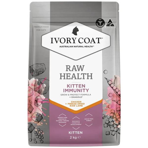 Ivory Coat Raw Health Immunity Chicken and Freeze Dried Lamb Dry Kitten Food