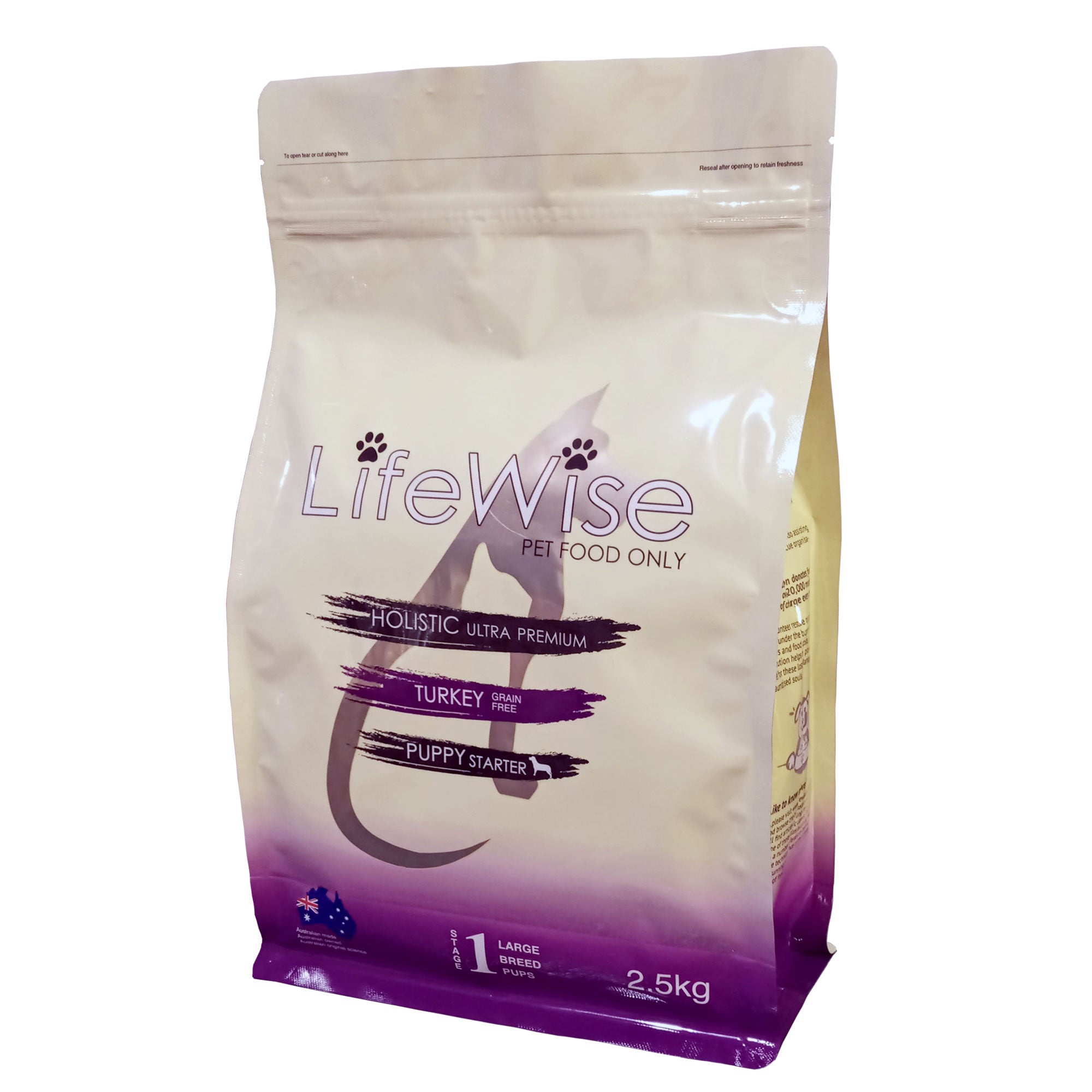 LifeWise Dog Puppy (Stage 1) Starter Grain Free Turkey Lamb Vegetable Dry Food 2.5kg