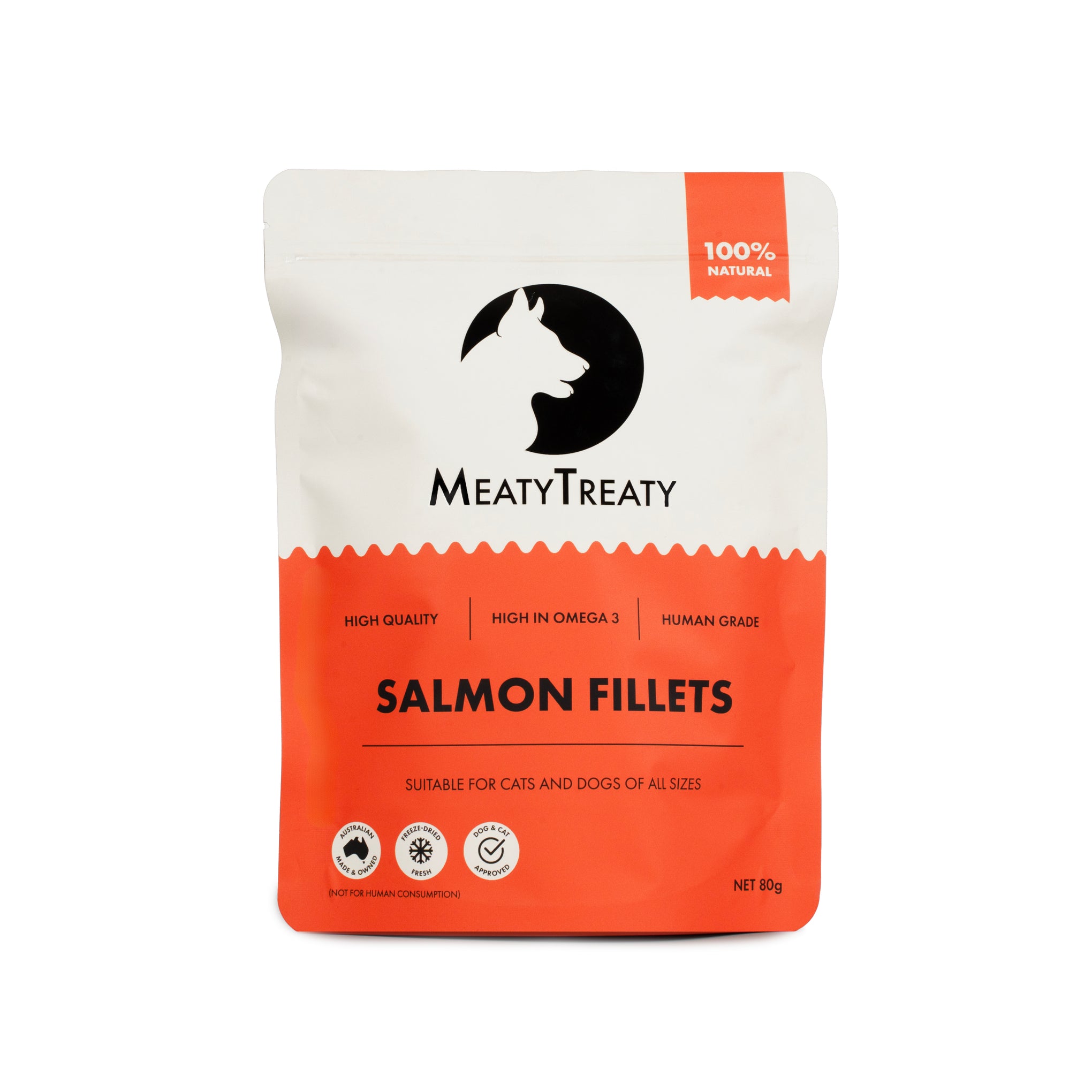 Meaty Treaty Freeze Dried Australian Salmon Fillet Cat & Dog Treats 80g