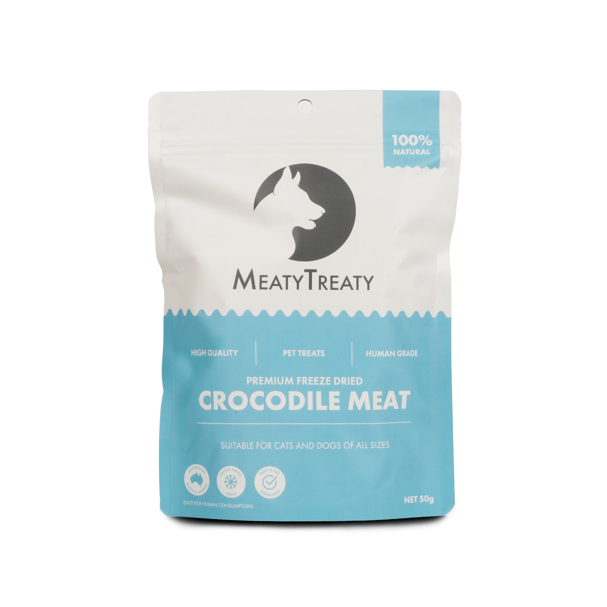 Meaty Treaty Freeze Dried Crocodile Cat & Dog Treats 50g