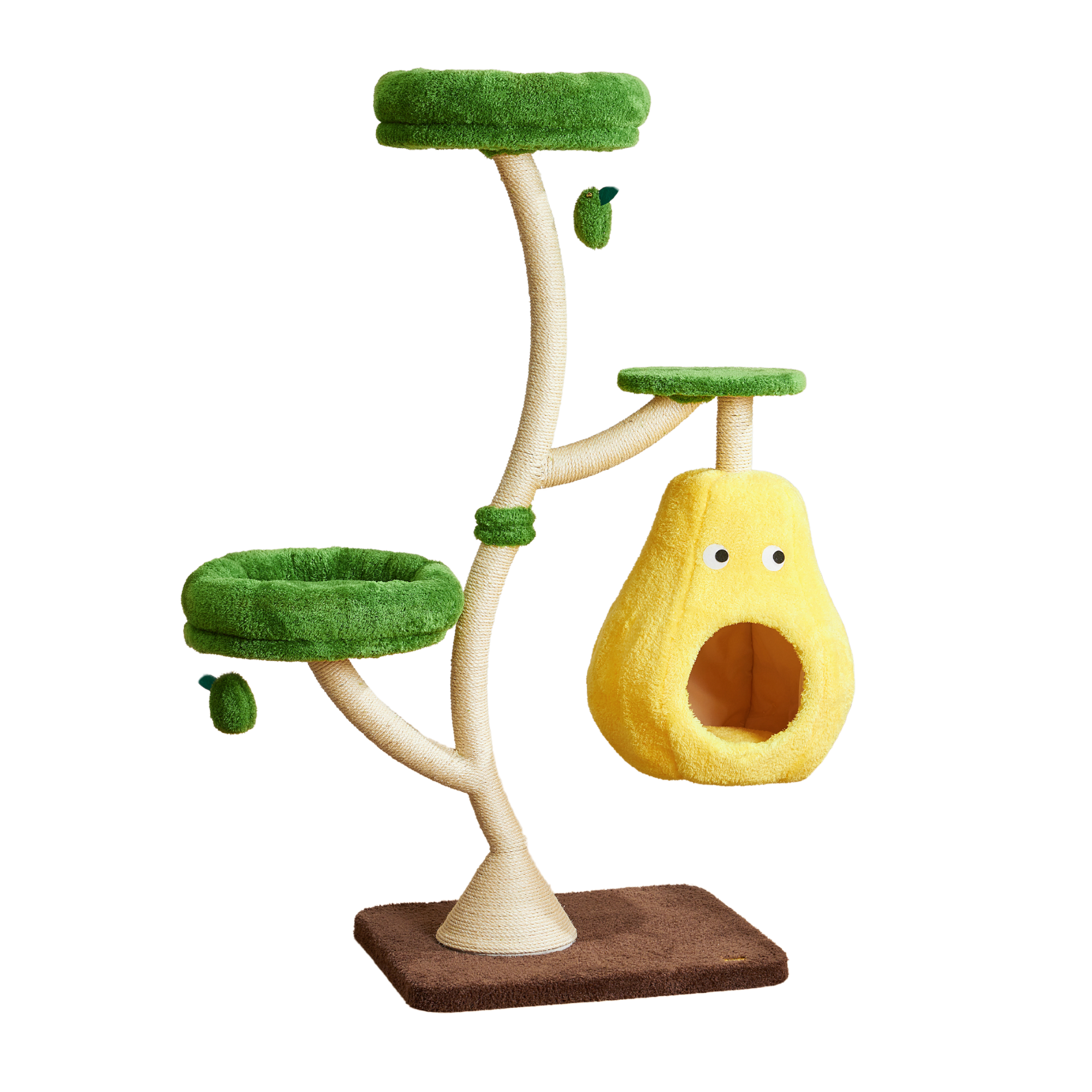 Michu Verde Solid Wooded Base Cat Tree