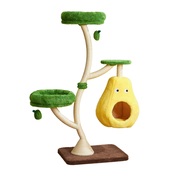 Michu Verde Solid Wooded Base Cat Tree