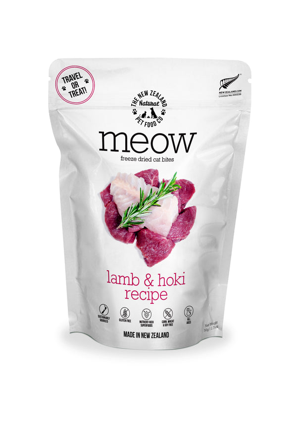 New Zealand Naturals Meow Freeze Dried Cat Treat Lamb & Hoki Fish 50g