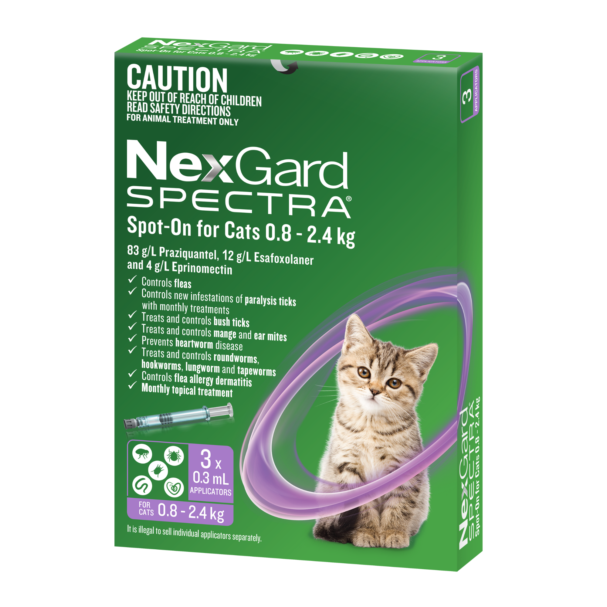 NexGard SPECTRA Spot On For Cats 0.8-2.4kg