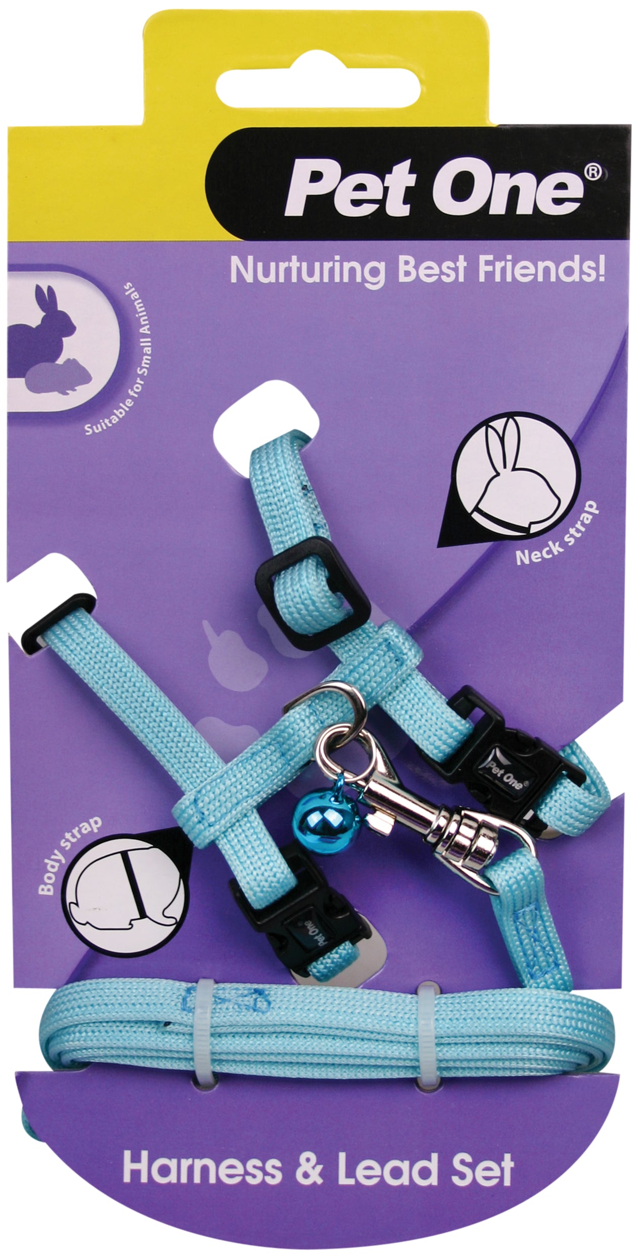 Pet One Leash & Harness for Small Animals Aqua
