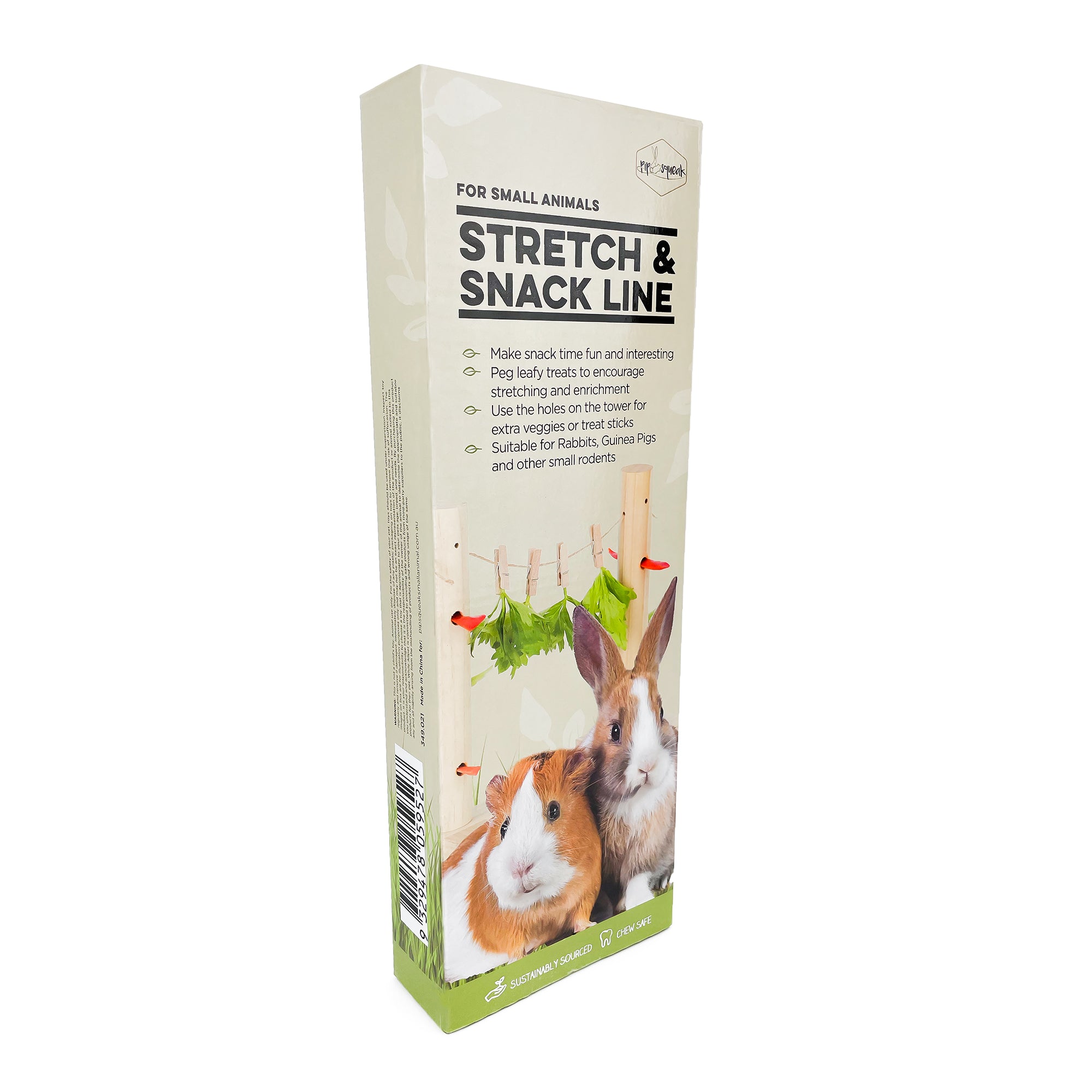 Pipsqueak Stretch And Snack Line Small Animal Toy