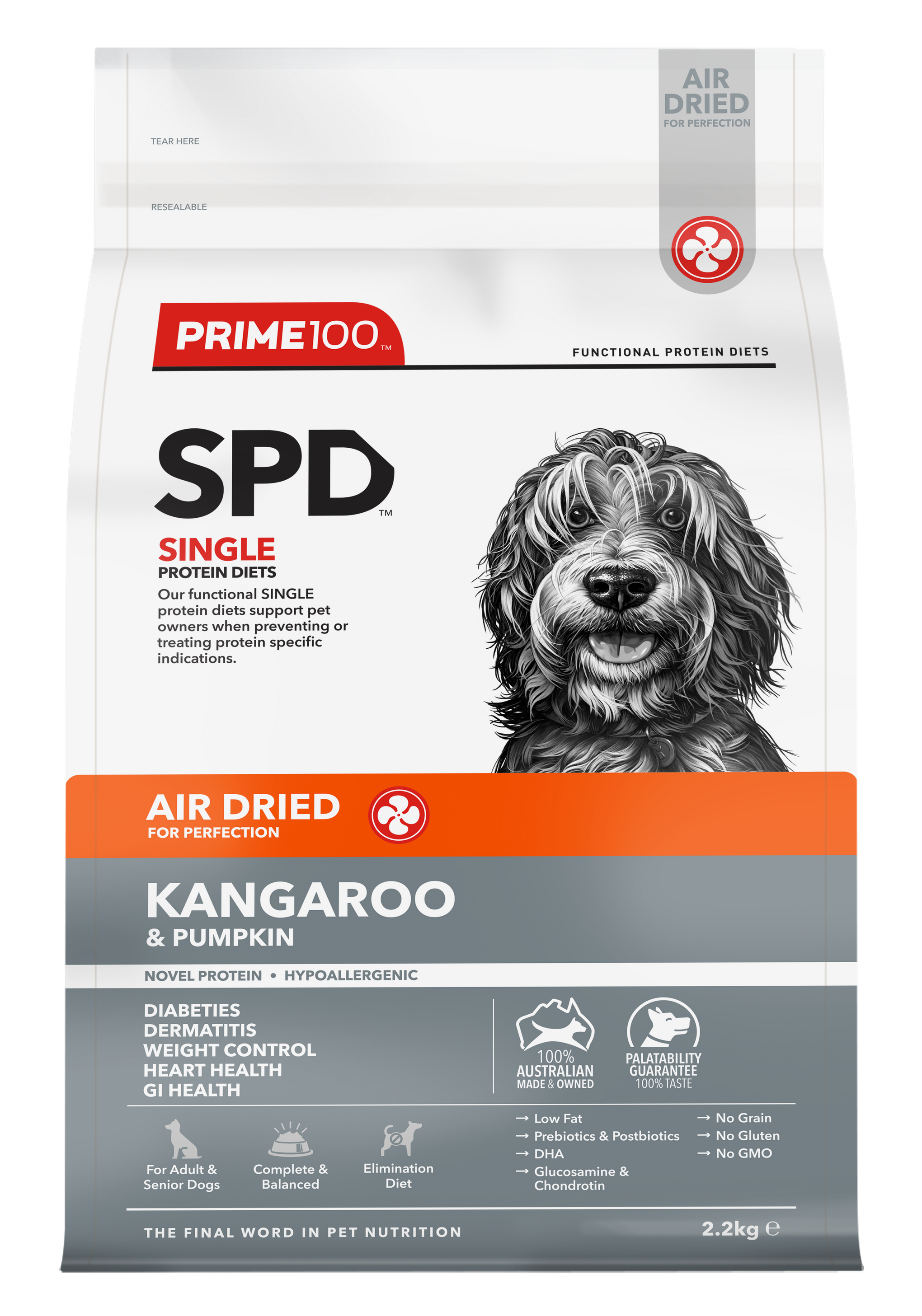 Prime100 Air Dried Dog Food Kangaroo & Pumpkin