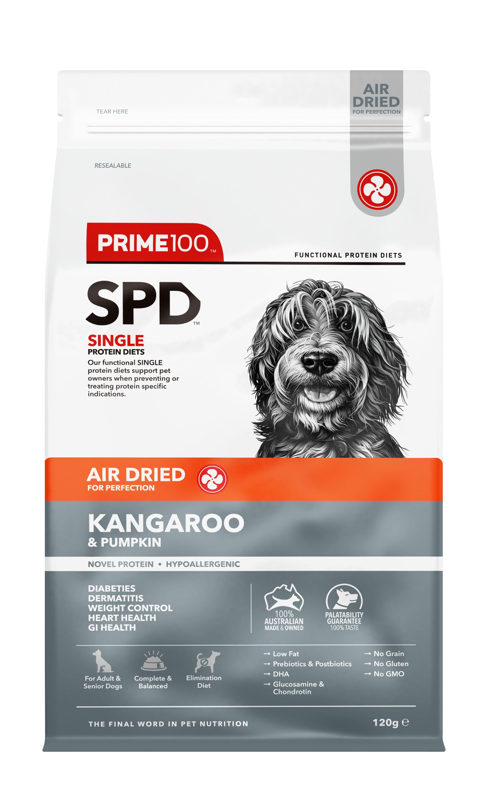 Prime100 Air Dried Dog Food Kangaroo & Pumpkin