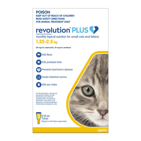 Revolution Plus Small Cats and Kittens 1.25-2.5kg 3 Pack