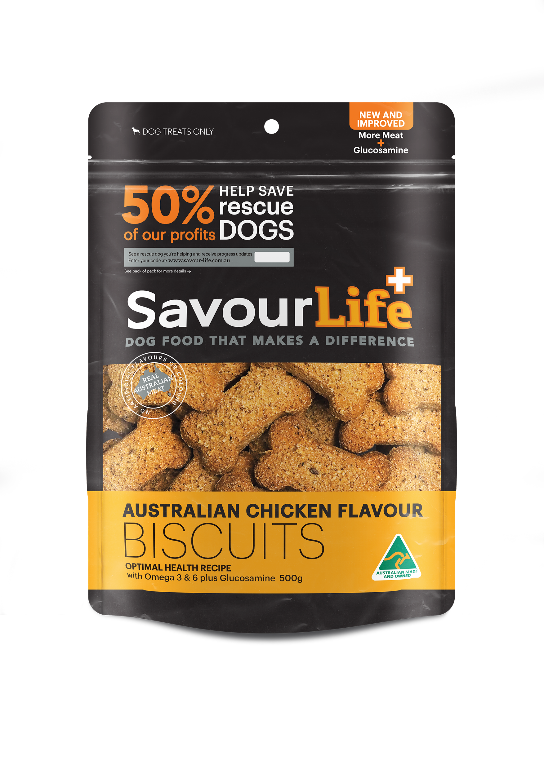 SavourLife Dog Treat Australian Chicken Flavour Biscuits 500g