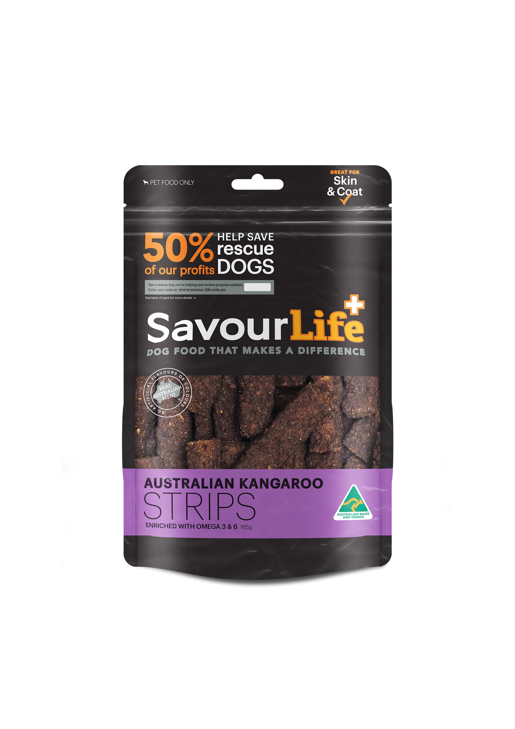 SavourLife Dog Treat Australian Kangaroo Strips 165g