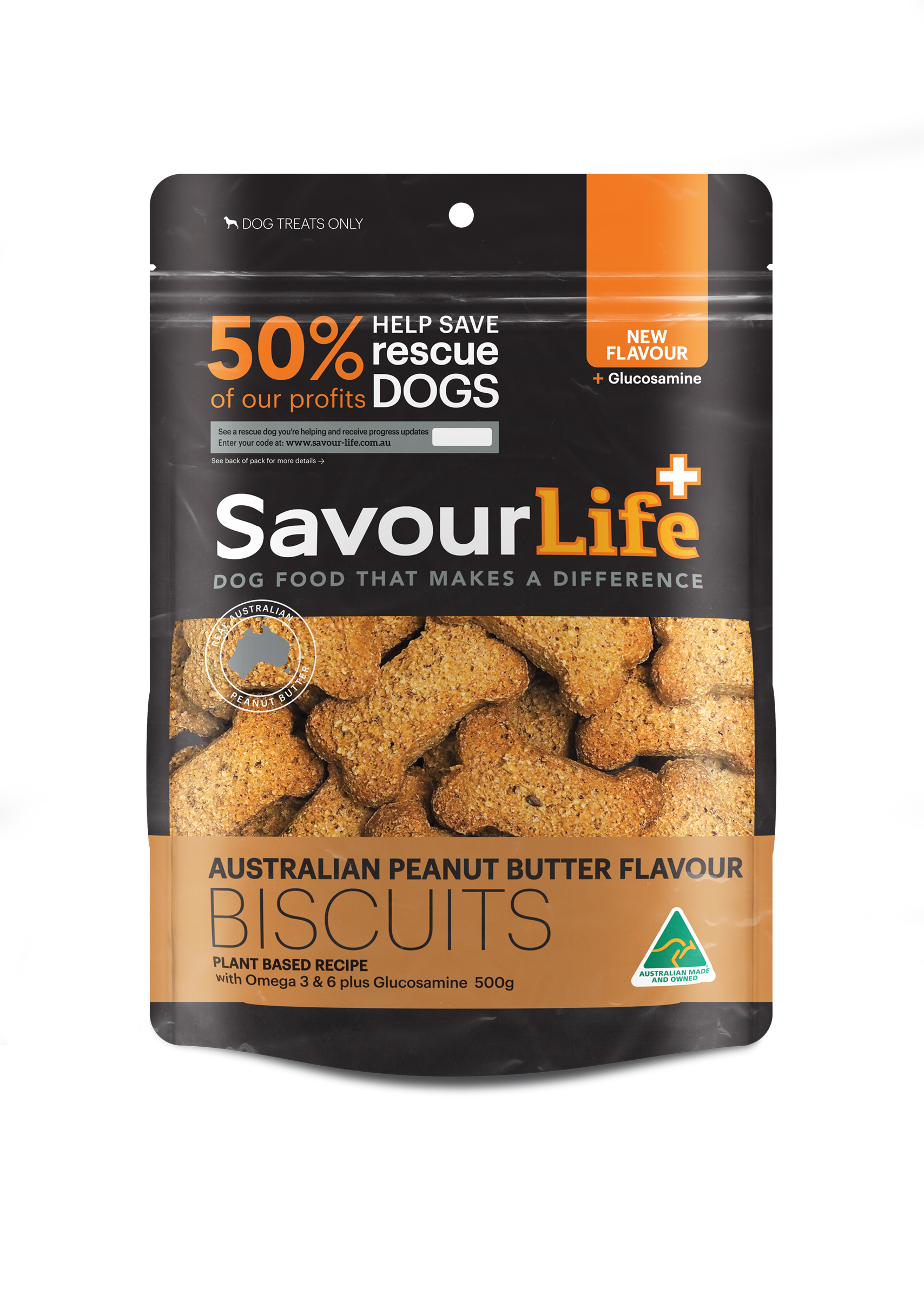 SavourLife Dog Treat Australian Peanut Butter Flavour Biscuits 500g