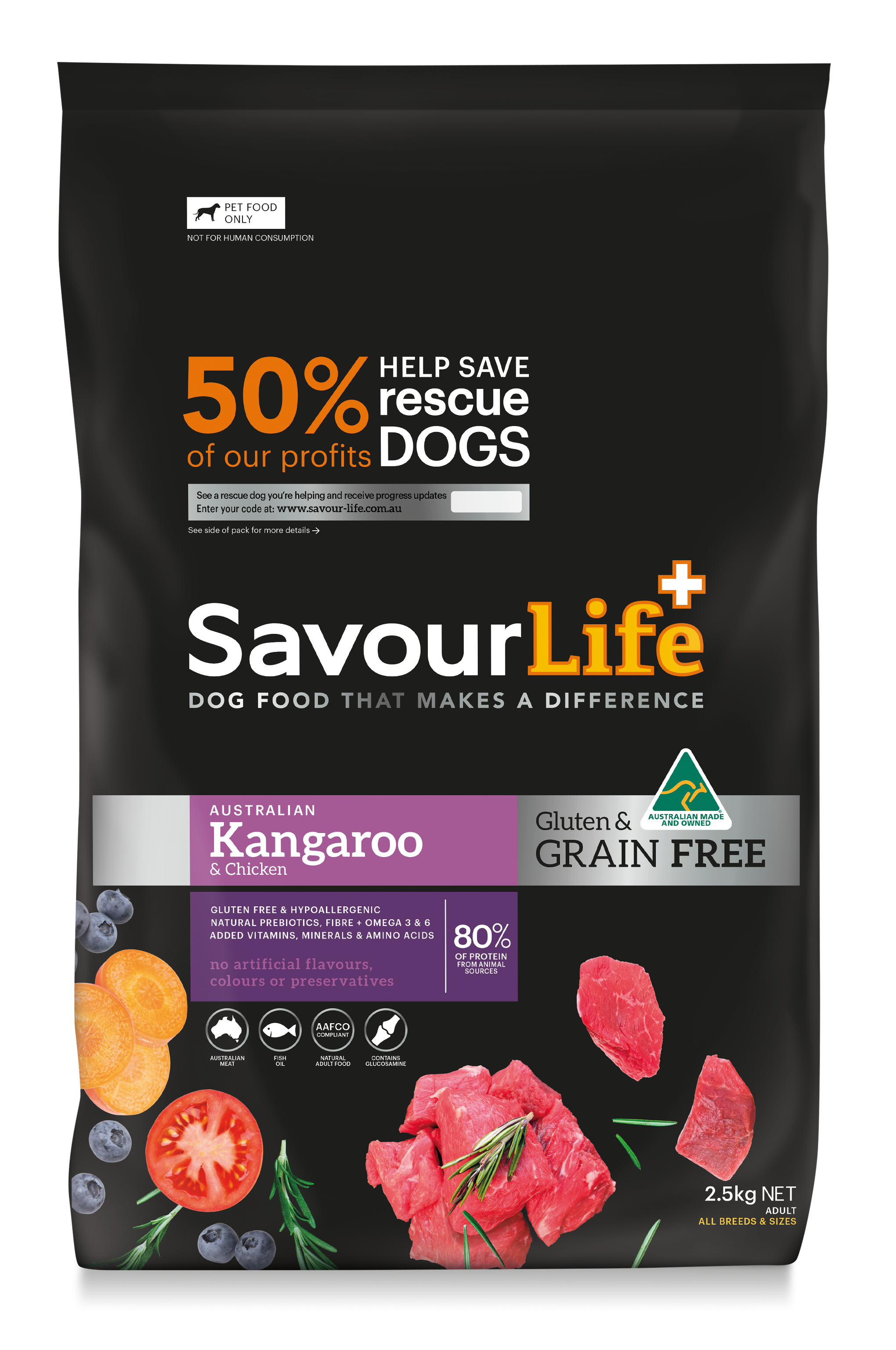SavourLife Grain Free Adult Dog Australian Kangaroo & Chicken Dry Food