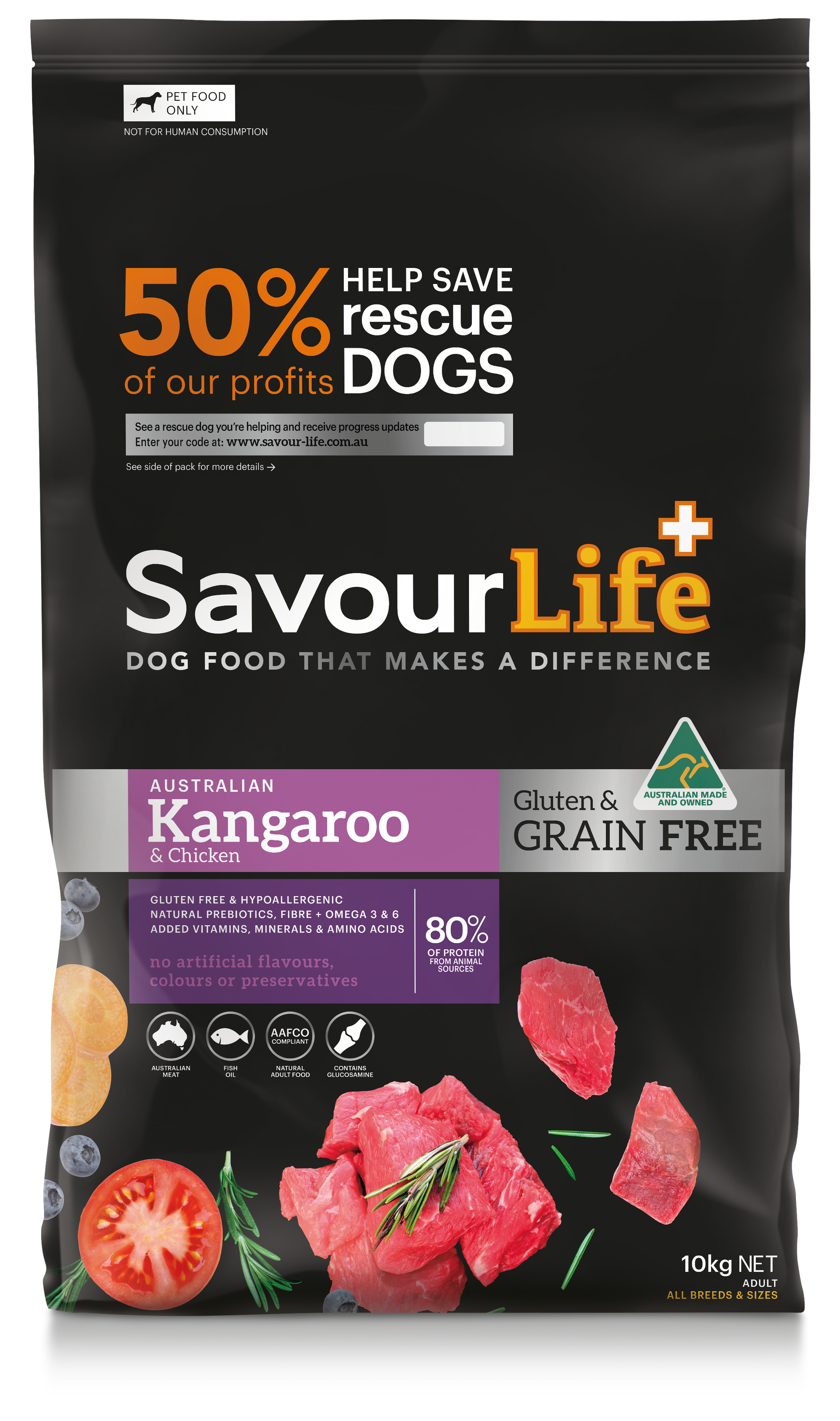 SavourLife Grain Free Adult Dog Australian Kangaroo & Chicken Dry Food