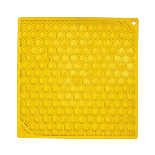 SodaPup Honeycomb eMat Dog Lick Mat Yellow