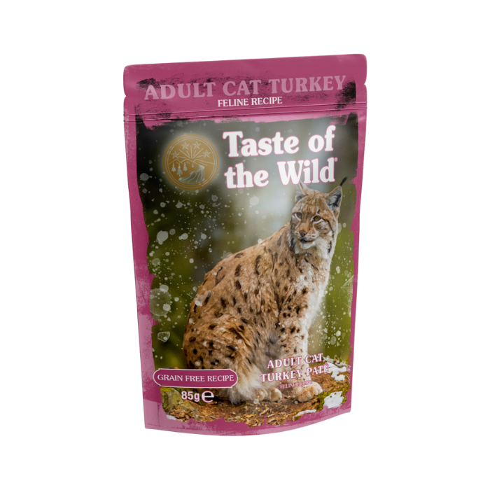 Taste of the Wild Adult Turkey with Chicken Pate Wet Cat Food Pouch 85g x 12