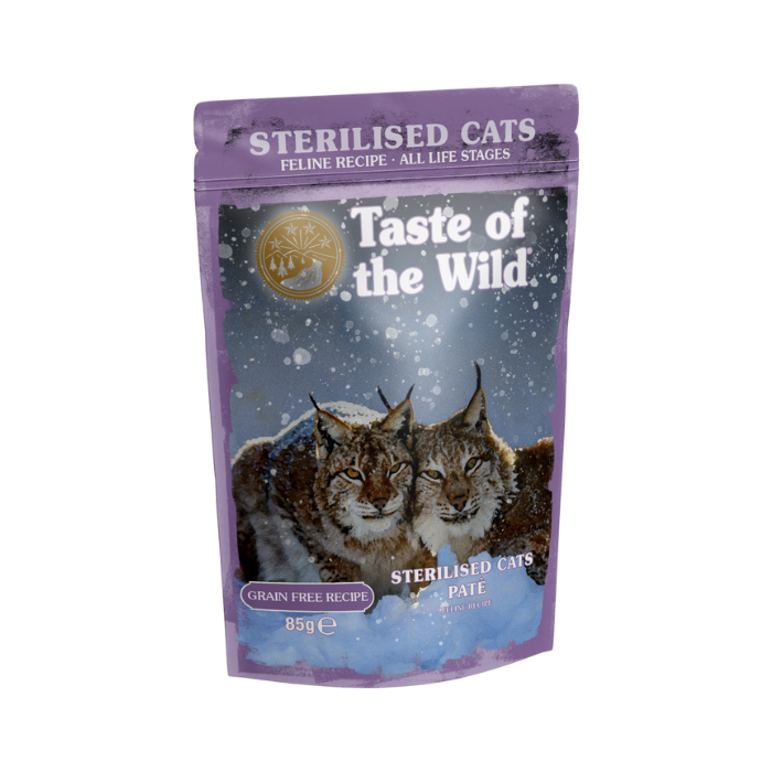 Taste of the Wild ALS Indoor/ Sterilised Cat Chicken Pate Pouch 85g x 12