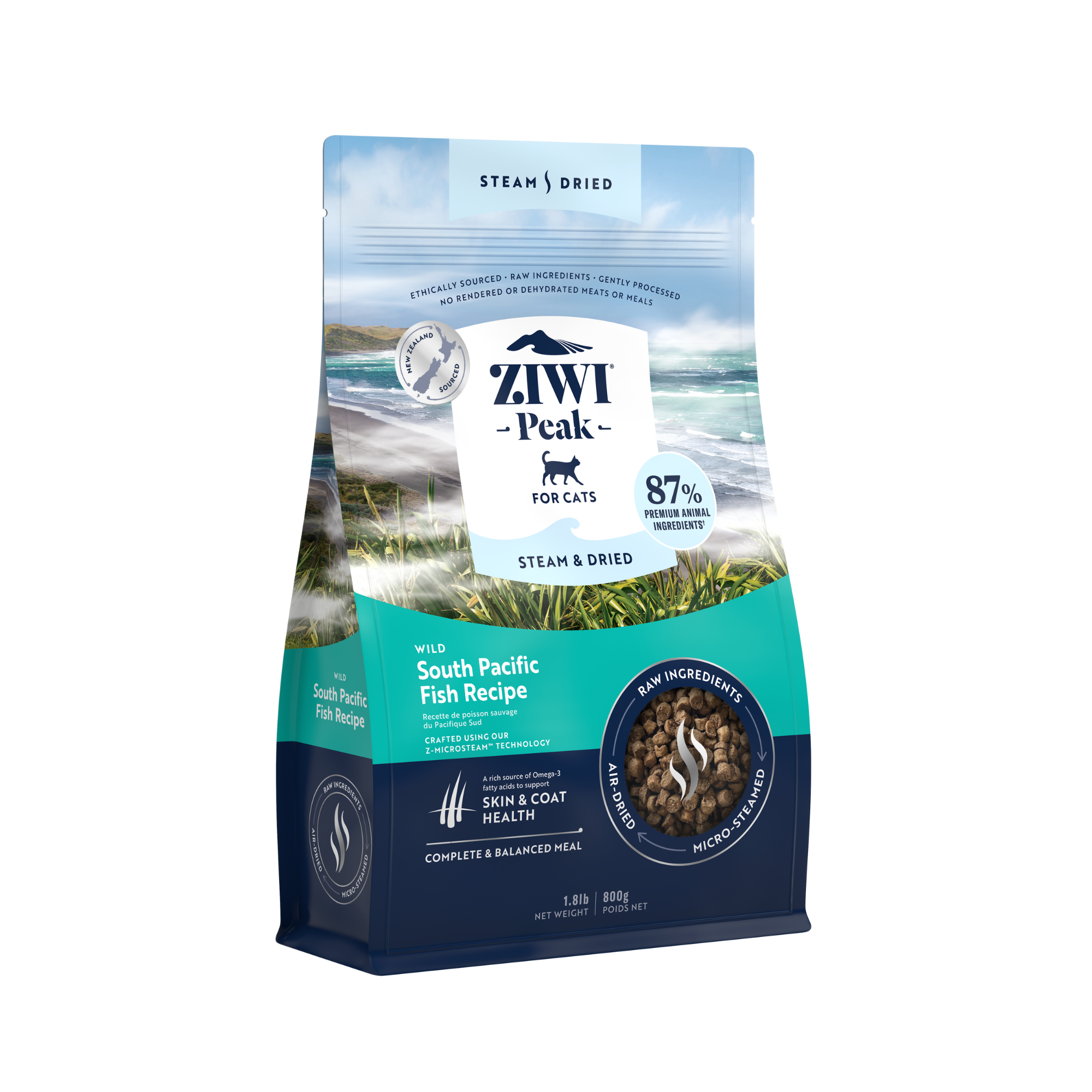 Ziwi Peak Steam & Dried Wild South Pacific Fish Dry Cat Food