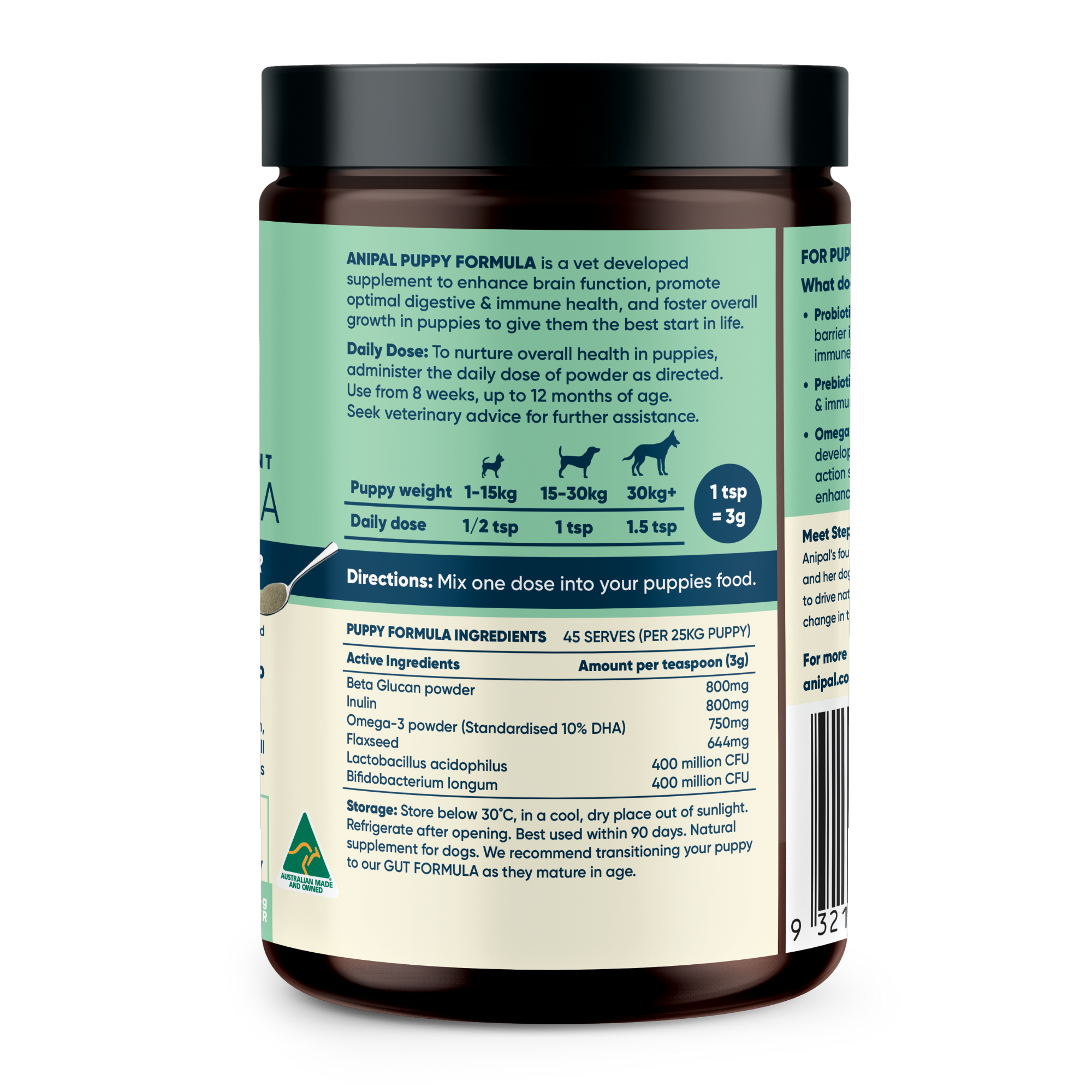 Anipal Puppy Formula Powder Meal Topper 135g