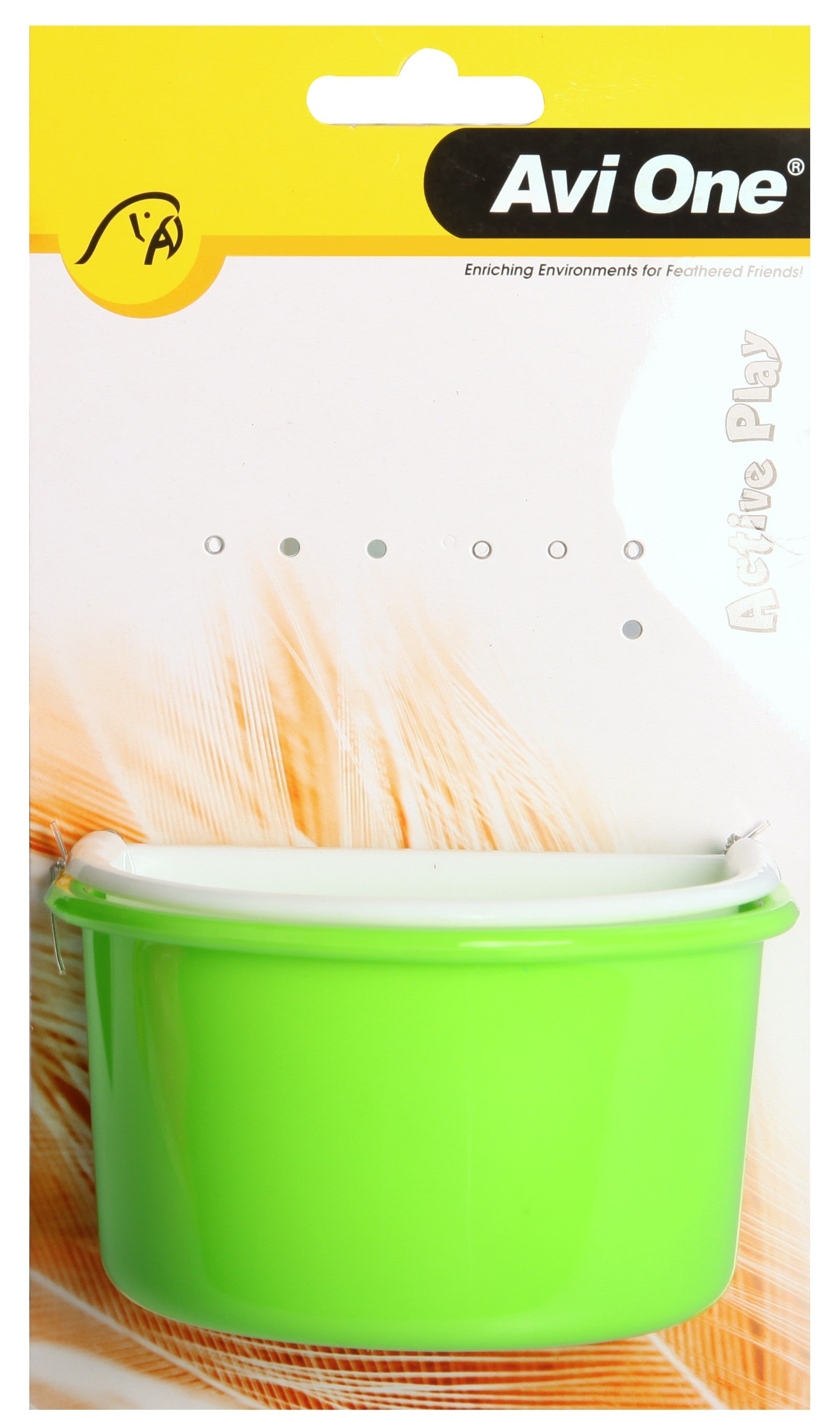 Avi One Bird Feeder Plastic D Feeder with Metal Holder 2pk