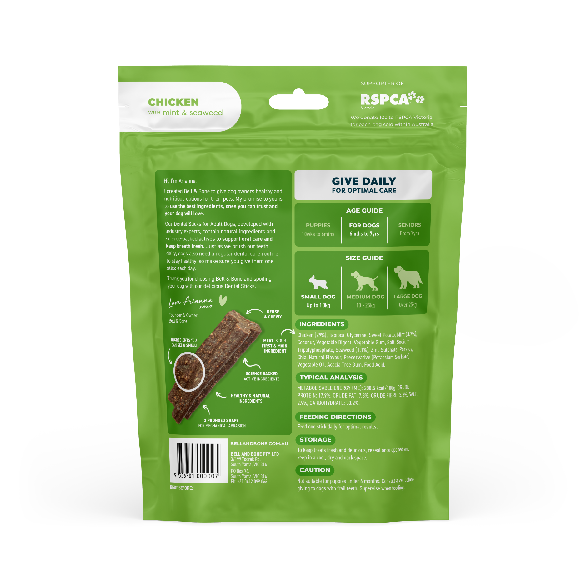 Bell & Bone Dental Sticks Chicken Mint and Seaweed