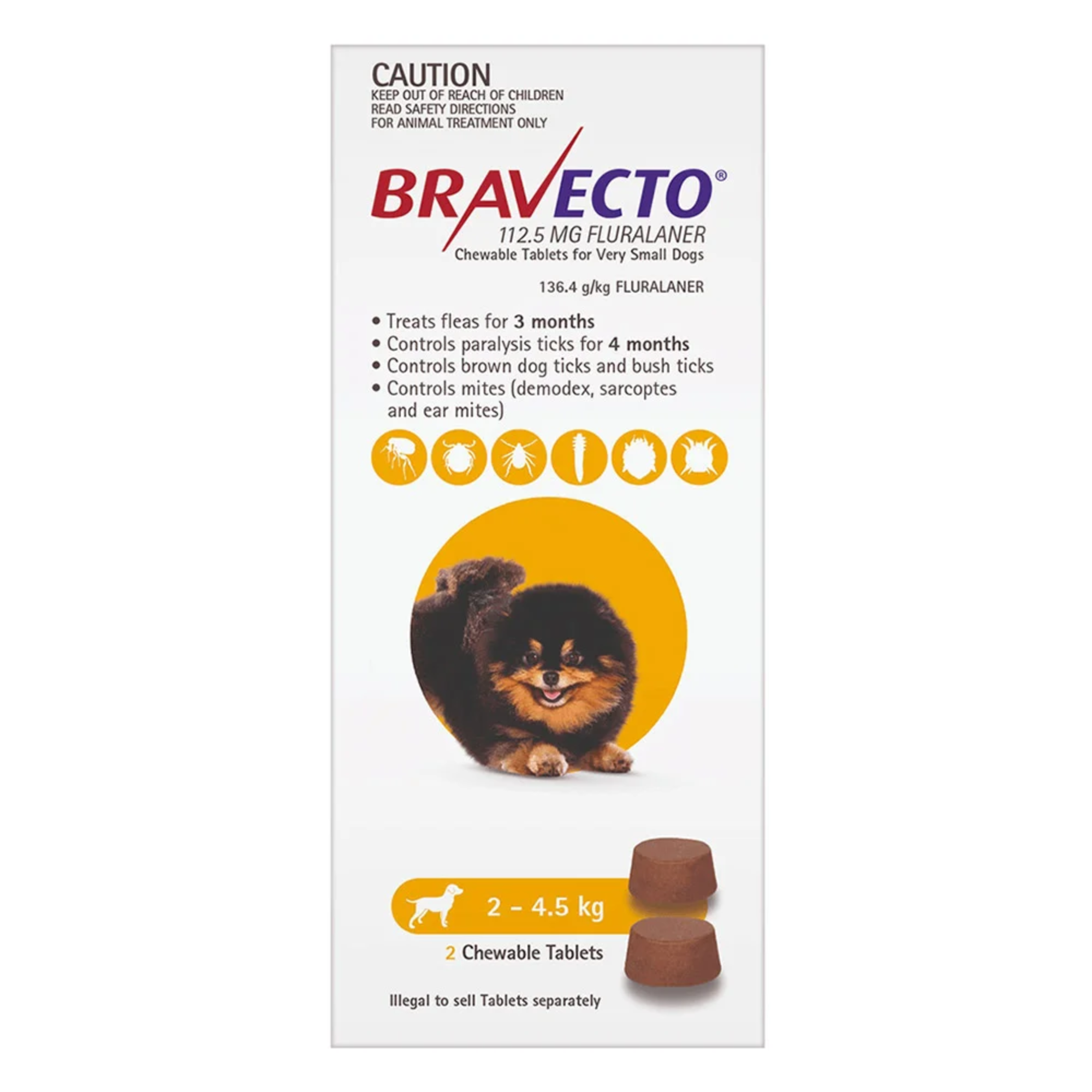 Bravecto Very Small Dog Chews 2-4.5kg