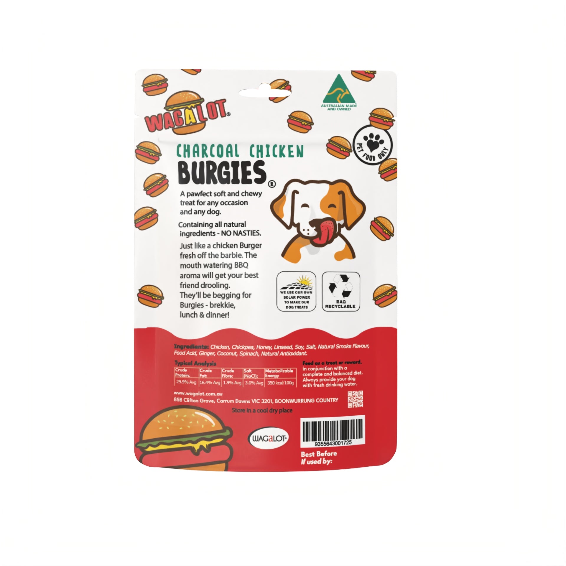 Burgies Charcoal Chicken Burgies Dog Treats