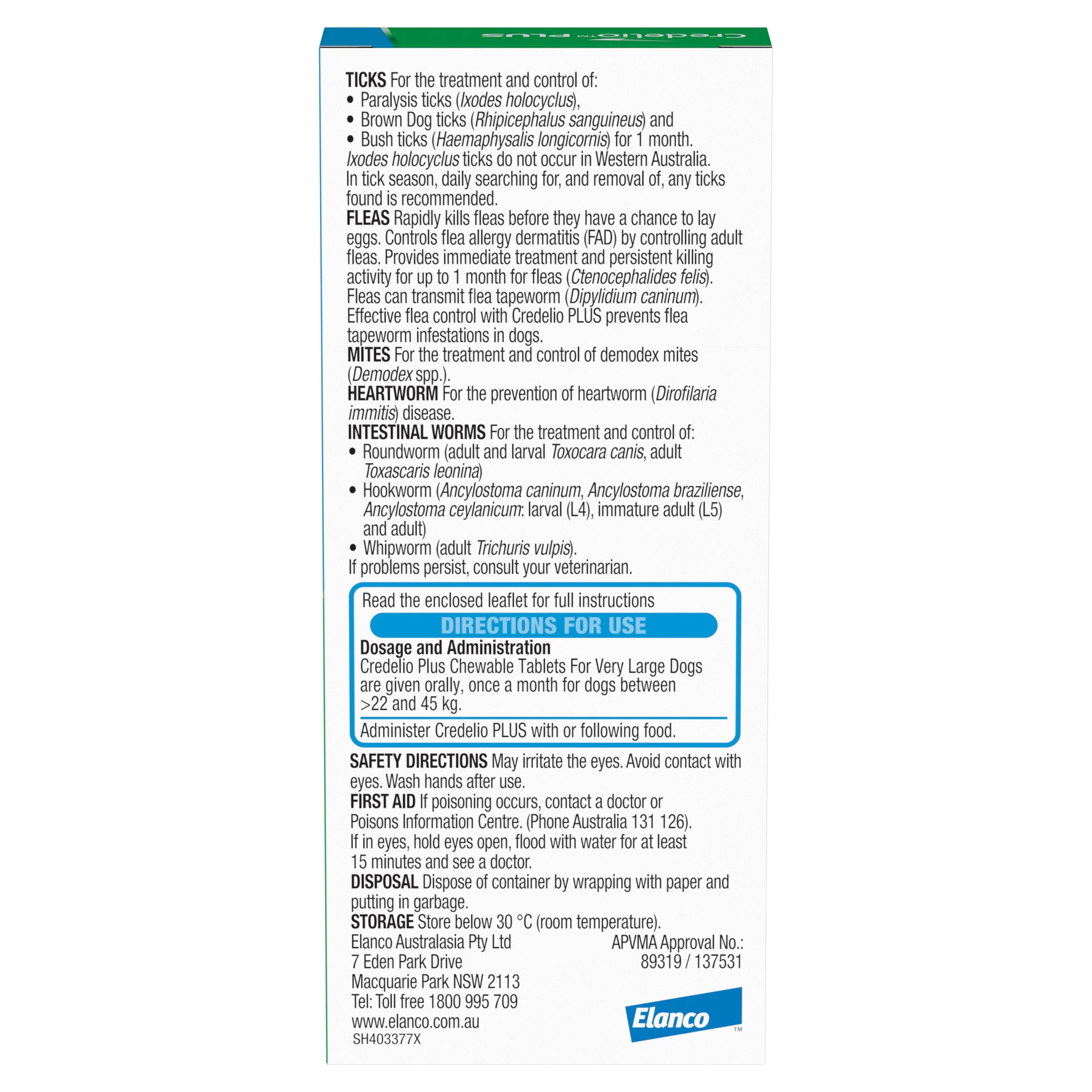 Credelio Plus Extra Large Dog Chews 22-45kg (Blue)