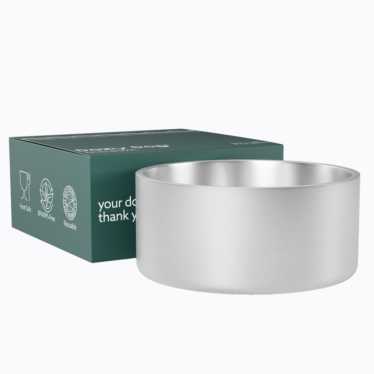 Dazy Dog Dura Stainless Steel Dog Bowl Silver