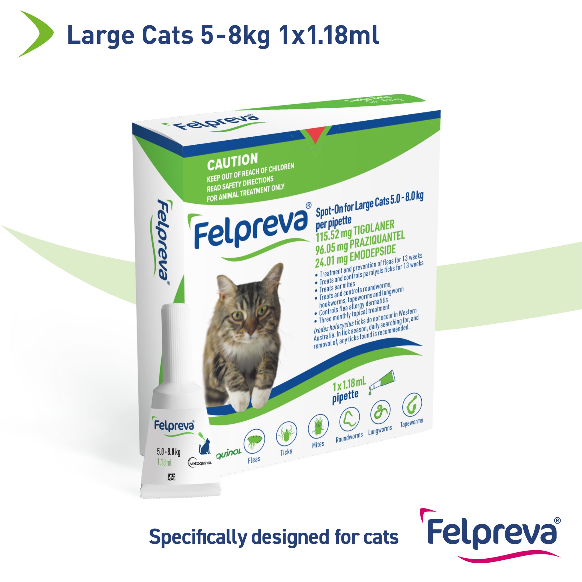Felpreva Spot On Solution for Large Cats 5-8kg