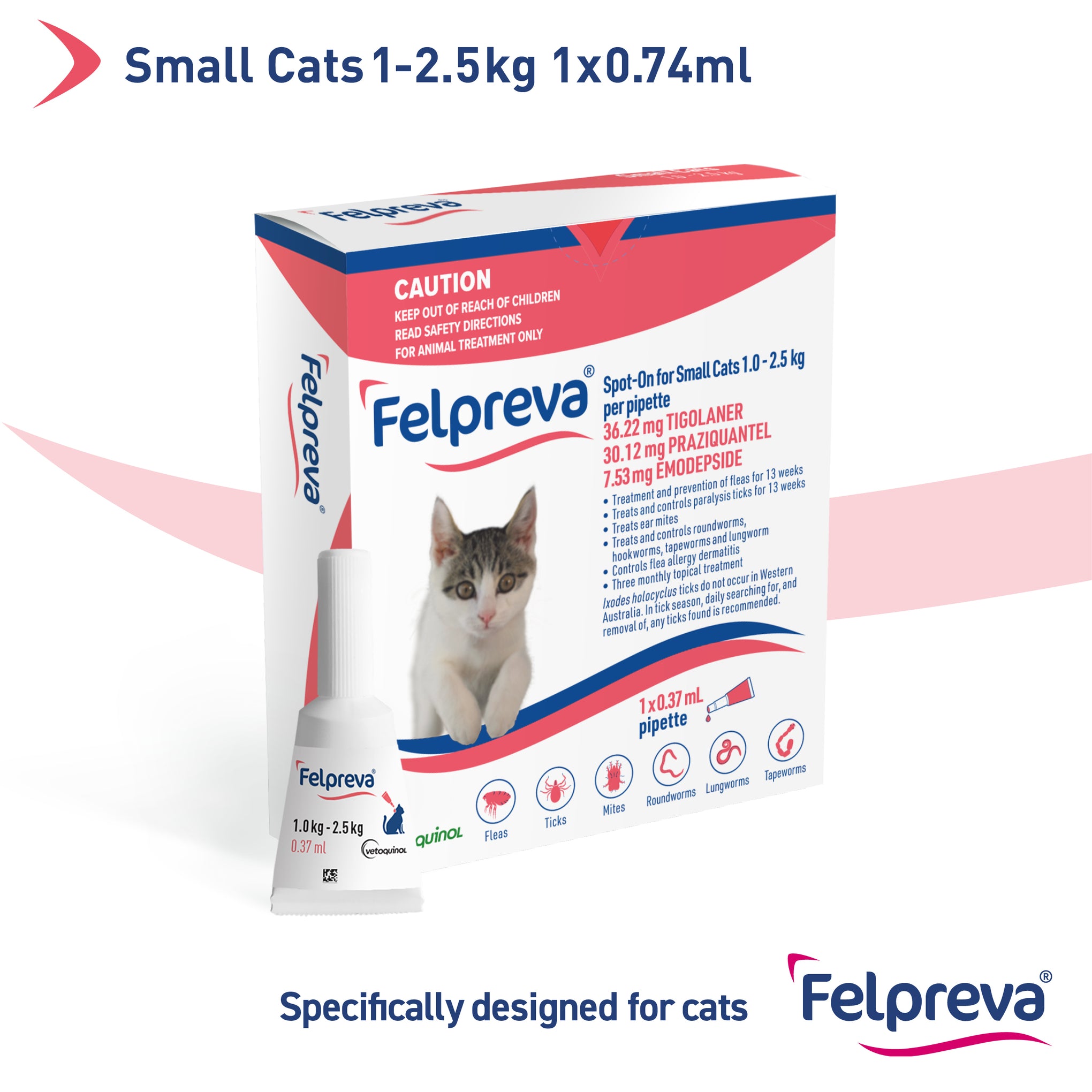 Felpreva Spot On Solution for Small Cats 1-2.5kg 1 Pack