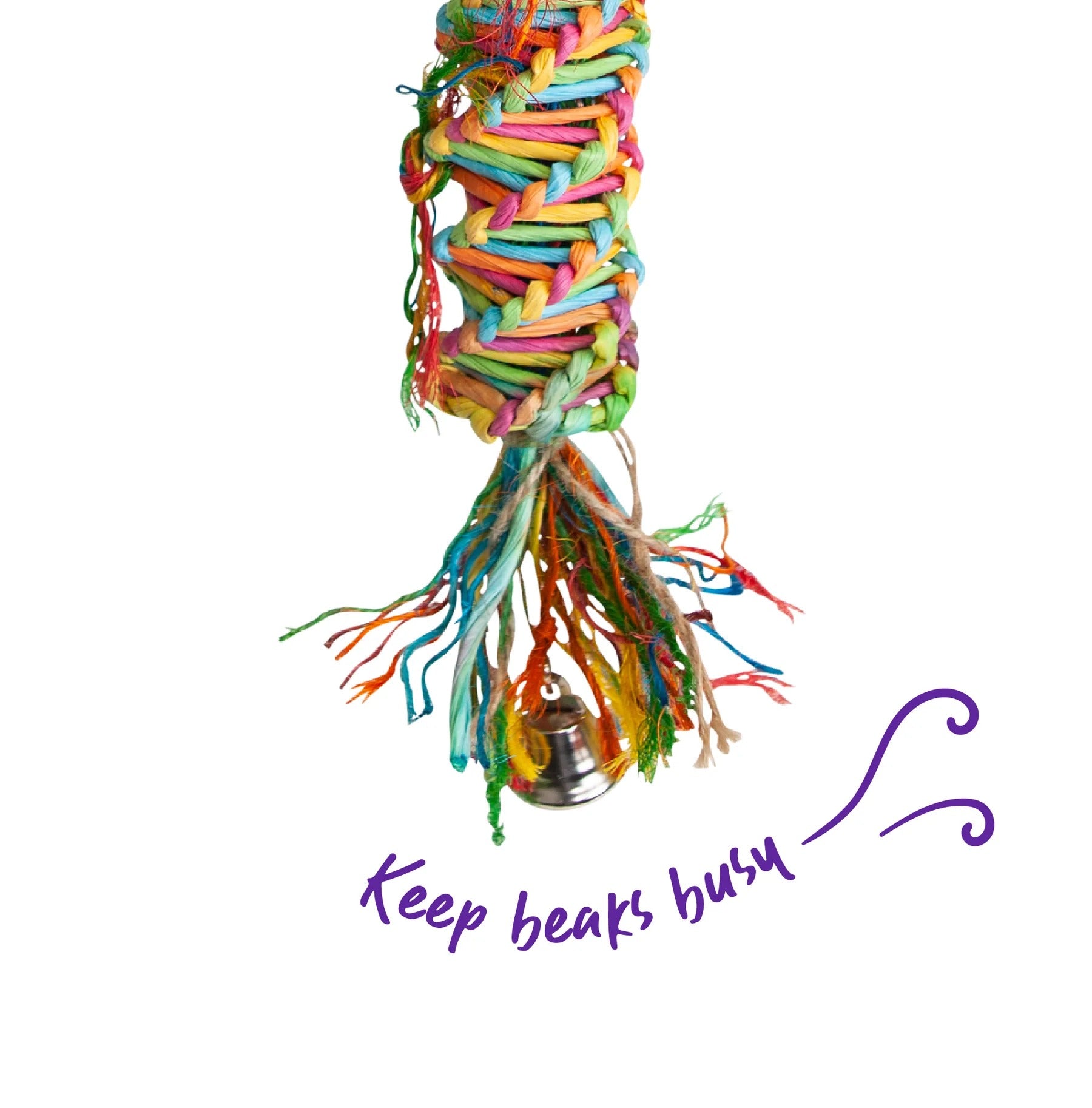 Kazoo Rainbow Sisal Tower Bird Toy Medium
