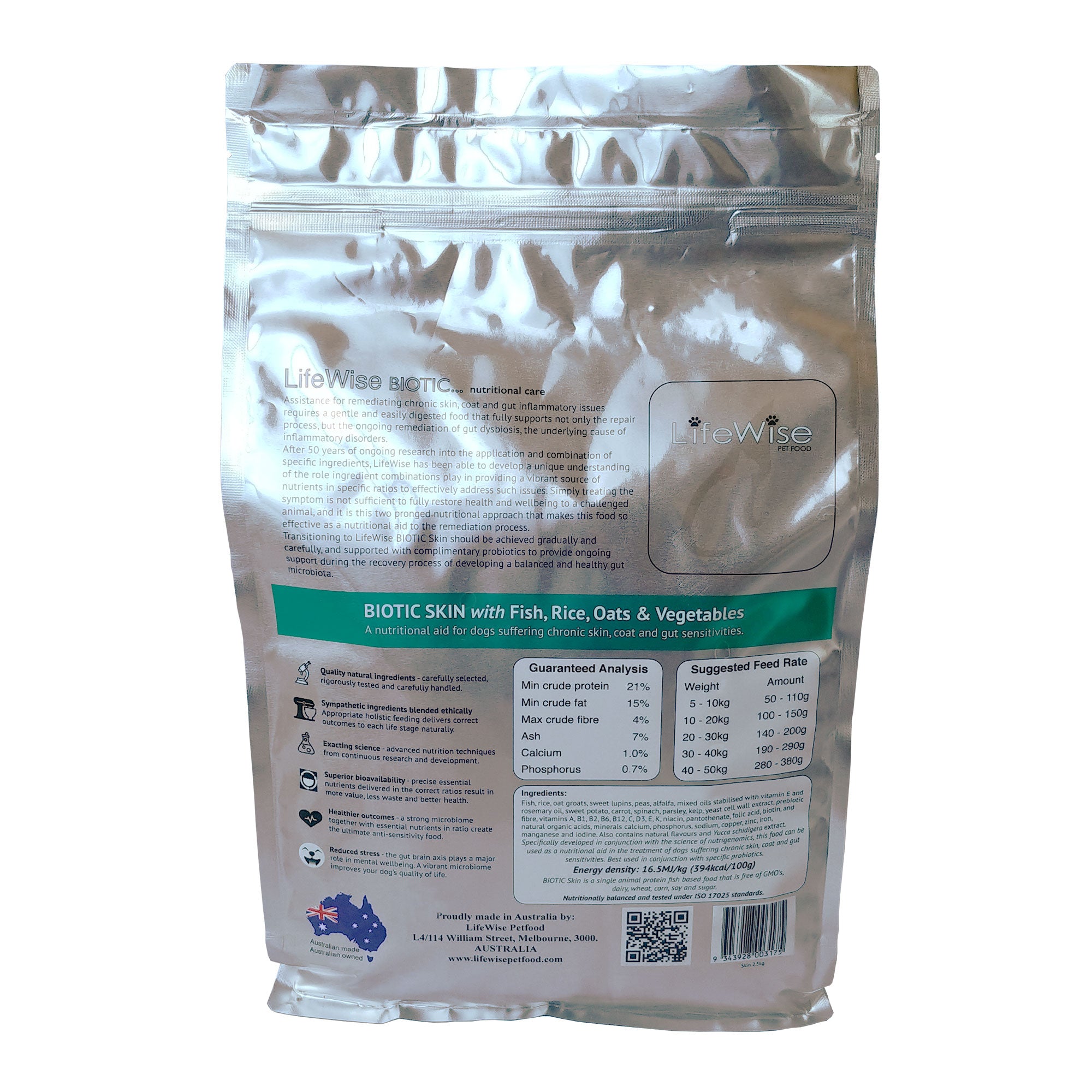 LifeWise Dog Biotic Skin With Fish Rice Oats and Vegetable Dry Food