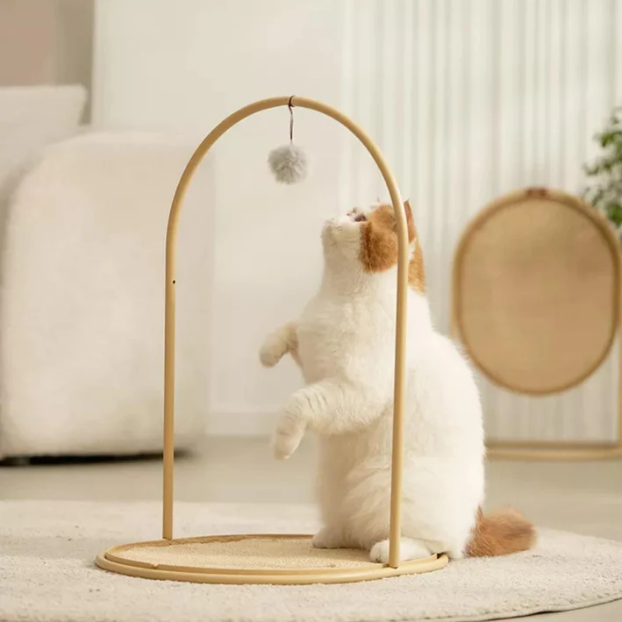 Makesure Multifunctional Sisal Standing Cat Scratcher Board Earth Yellow