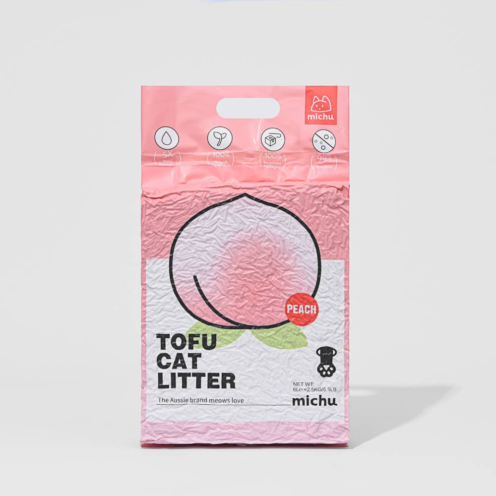 Michu Natural Clumping Tofu Cat Litter Peach 6L