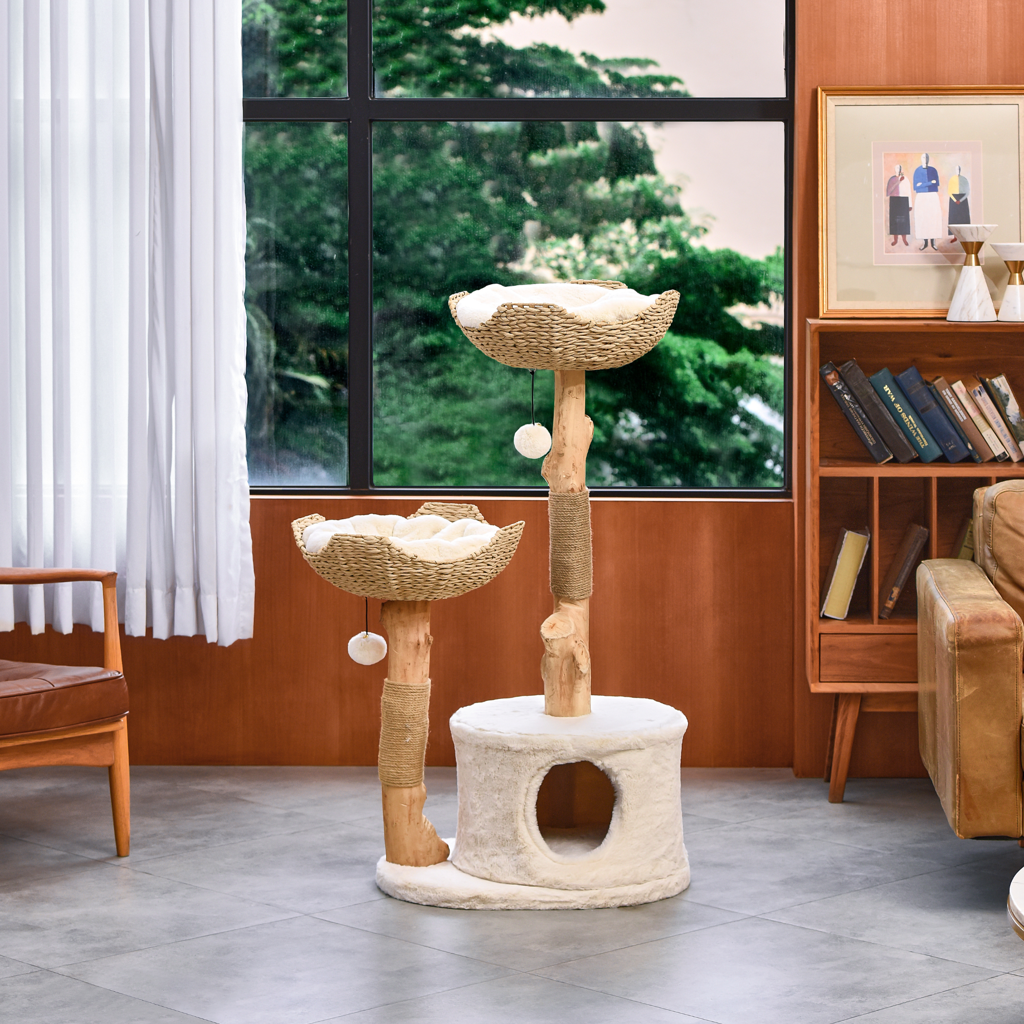 Michu Premium Real Wooden Cat Tree Large