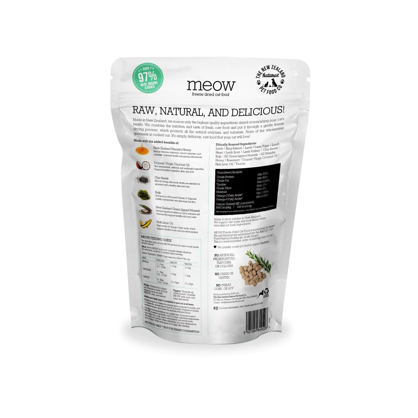 New Zealand Naturals Meow Freeze Dried Cat Treat Lamb & Salmon 50g