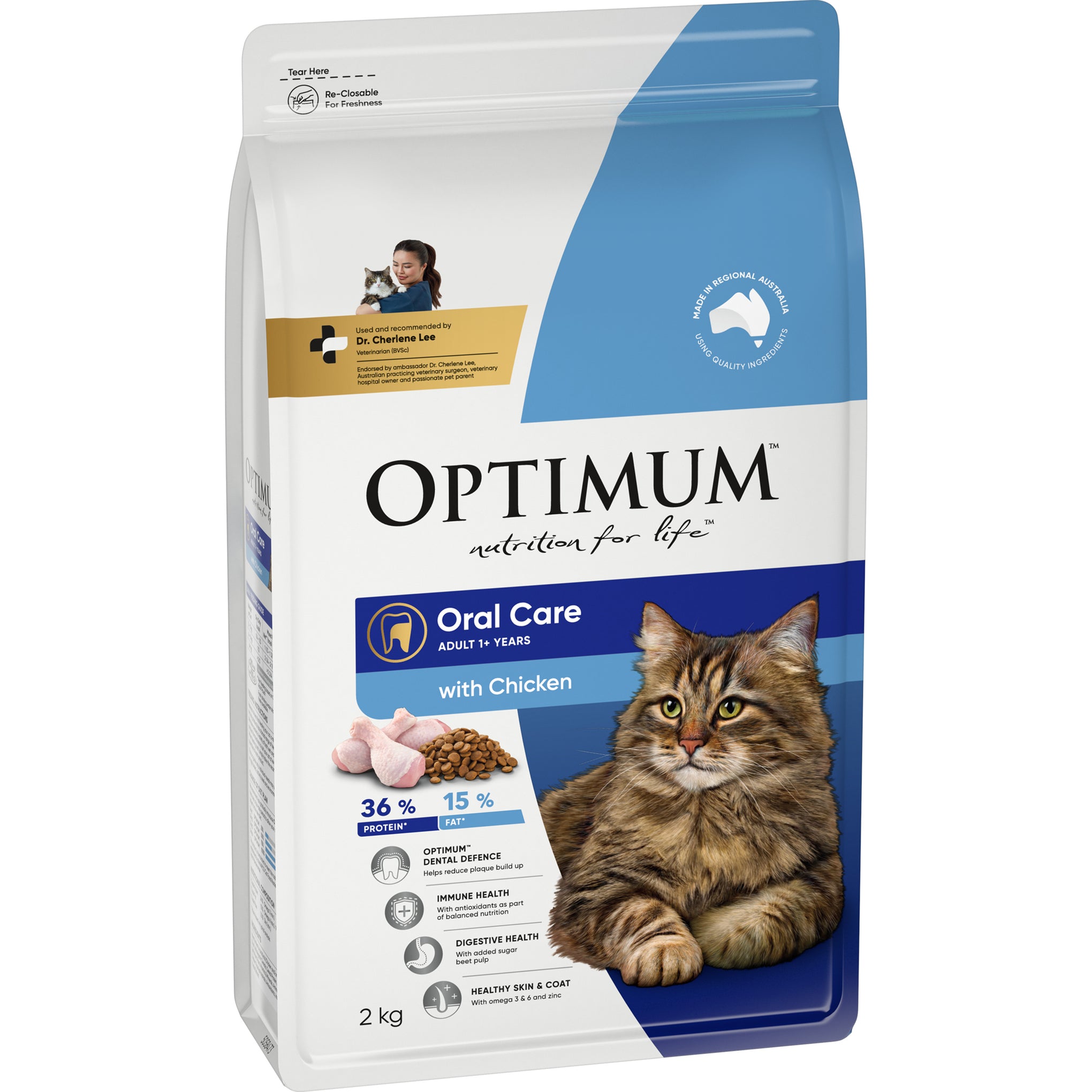 Optimum Cat Adult Dry Food Chicken Oral Care 2kg