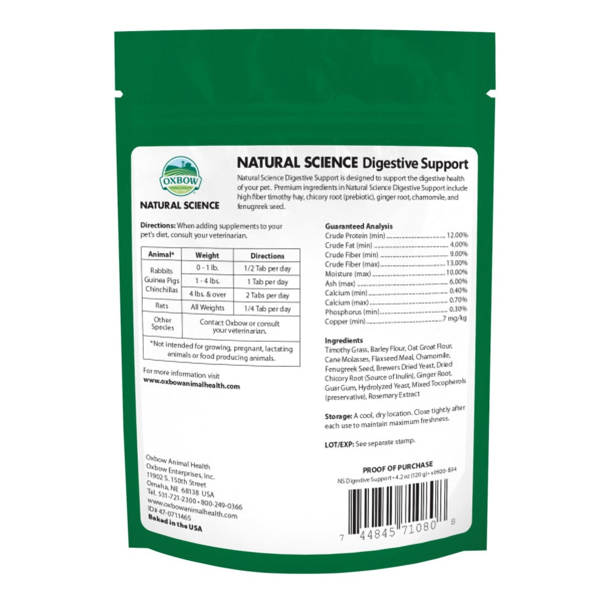 Oxbow Natural Science Digestive Supplement 120g